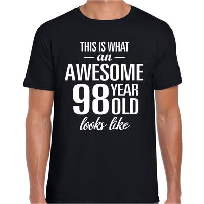Awesome 98 years - geweldig 98 jaar cadeau t-shirt - zwart - voor heren - Verjaardag cadeau