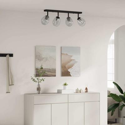 Plafondspot Zwart 70 x 13 x 26 cm Glas en metaal