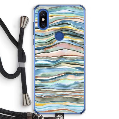 Watercolor Agate: Xiaomi Mi Mix 3 Transparant Hoesje met koord