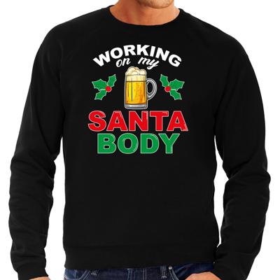 Foute kersttrui - Santa Body - heren - zwart - kerstborrel - sweater