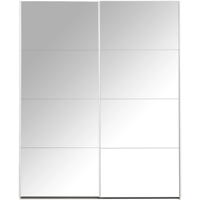 Leen Bakker - Schuifdeurkast Bergamo Met Spiegeldeuren - 221x178,5x66,6 Cm - Spaanplaat - Wit - 178.5x221x66.6 Cm