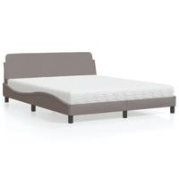 Bed met matras "Dover" stof taupe 160x200 cm