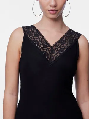 Dames hemd kant - Lace top Siri - Kanten onderhemd - Kanten schouderbandjes - Viscose