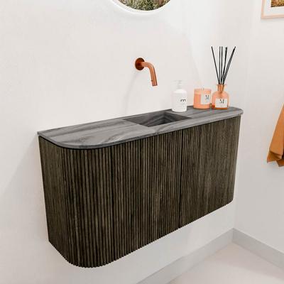 Toiletmeubel Mondiaz Joya Dlux | 83.2 cm | Meubelkleur Shadow | Faye wastafel Sombra Wasbak Midden | Zonder kraangat(en)