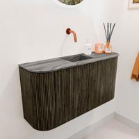 Toiletmeubel Mondiaz Joya Dlux | 83.2 cm | Meubelkleur Shadow | Faye wastafel Sombra Wasbak Midden | Zonder kraangat(en)