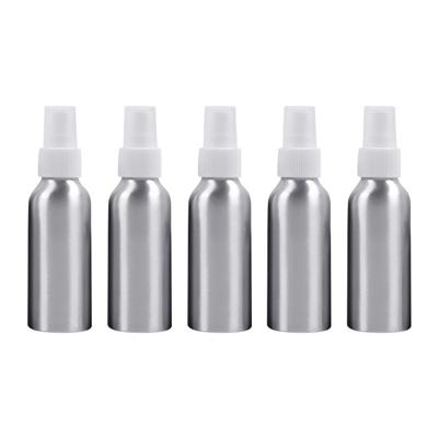 5 stuks hervulbare glas fijne mist verstuivers aluminium fles 100ml (wit)