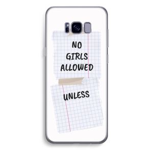 No Girls Allowed Unless: Samsung Galaxy S8 Plus Transparant Hoesje