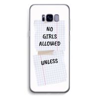 No Girls Allowed Unless: Samsung Galaxy S8 Plus Transparant Hoesje