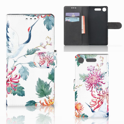Sony Xperia XZ1 | Telefoonhoesje | Met pasjeshouder | Bird Flowers