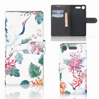 Sony Xperia XZ1 | Telefoonhoesje | Met pasjeshouder | Bird Flowers