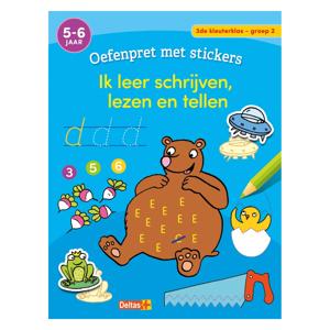 Deltas Oefenpret met stickers - schrijven, lezen, tellen (5-6 jaar)