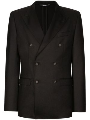 Dolce & Gabbana blazer en laine vierge à boutonnière croisée - Noir