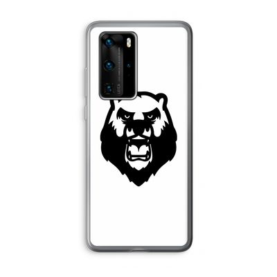 Angry Bear (white): Huawei P40 Pro Transparant Hoesje
