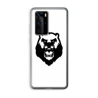 Angry Bear (white): Huawei P40 Pro Transparant Hoesje