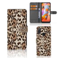 Samsung Galaxy M11 | A11 | Telefoonhoesje | Met pasjeshouder | Leopard