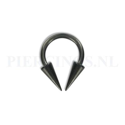 Circulair barbell zwart 1.2 mm long cones M