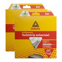 Tochtstrip - 2x - tochtwering - transparant - zelfklevend - universeel - 6 m x 9 mm x 7 mm