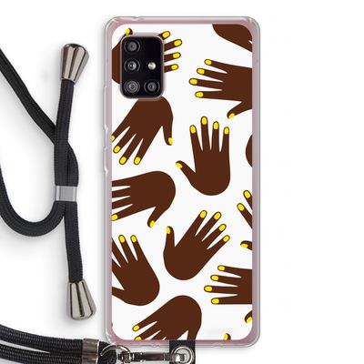 Hands dark: Samsung Galaxy A51 5G Transparant Hoesje met koord