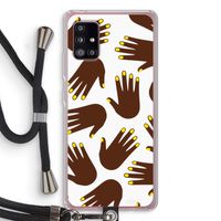 Hands dark: Samsung Galaxy A51 5G Transparant Hoesje met koord