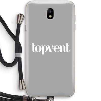 Topvent Grijs Wit: Samsung Galaxy J7 (2017) Transparant Hoesje met koord