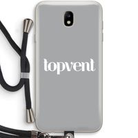 Topvent Grijs Wit: Samsung Galaxy J7 (2017) Transparant Hoesje met koord