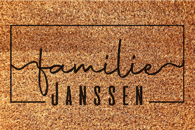 Gepersonaliseerde familienaam deurmat vinyl vloerkleed
