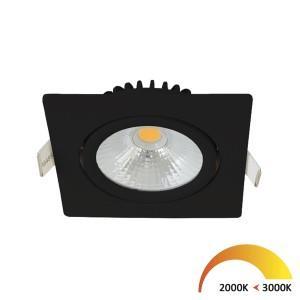 EcoDim LED inbouwspot 5W DimToWarm 85mm 36gr vierkant verstelbaar zwart - LED4760