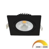 EcoDim LED inbouwspot 5W DimToWarm 85mm 36gr vierkant verstelbaar zwart - LED4760