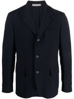 Corneliani blazer en laine vierge à simple boutonnage - Bleu