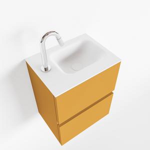 Toiletmeubel Mondiaz Ada | 40 cm | Meubelkleur Ocher | Lex wastafel Talc Links | 1 kraangat