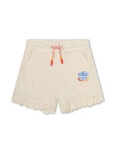 Kenzo Kids short en coton à logo appliqué - Tons neutres