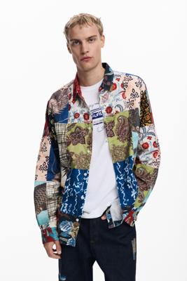 Patch-effect karper shirt - MATERIAL FINISHES - XL
