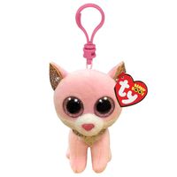 Ty Beanie Boo&apos;s Clip Fiona Pink Cat, 7cm