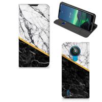 Nokia 1.4 | Standcase | Marmer Wit Zwart - Origineel Cadeau Man