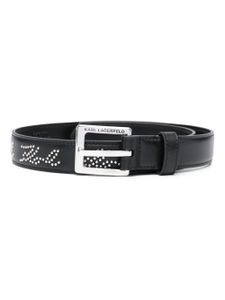 Karl Lagerfeld ceinture en cuir à motif K/Signature Rocky - Noir