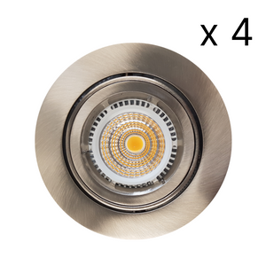 NJOY verlichtingsset met 4 LED spots 93mm 5W rvs look