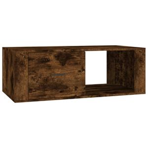 The Living Store Salontafel - Gerookt eiken - 100 x 50.5 x 35 cm - Duurzaam hout - Opbergruimte