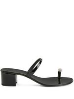 Giuseppe Zanotti mules Ring 40 mm ornées de cristaux - Noir