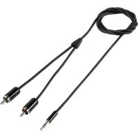 SpeaKa Professional SP-7870484 Cinch / Jackplug Audio Aansluitkabel [2x Cinch-stekker - 1x Jackplug male 3,5 mm] 1.50 m Zwart SuperSoft-mantel - thumbnail