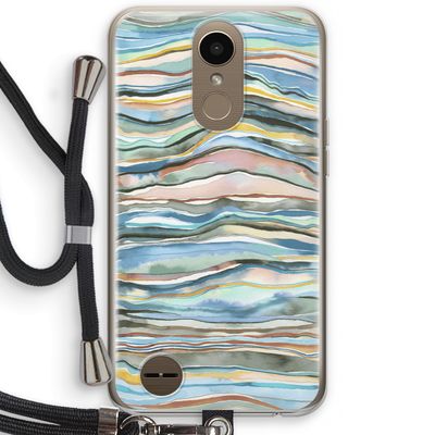Watercolor Agate: LG K10 (2017) Transparant Hoesje met koord