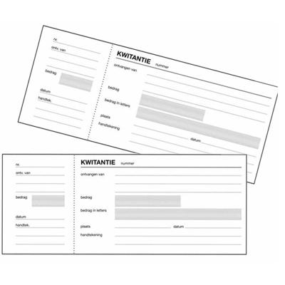 Kwitantieboekje - 2x - 100 vellen - 20 cm - met afscheurrand - kassa bonnenboekje