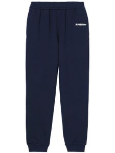 Burberry pantalon de jogging à logo imprimé - Bleu