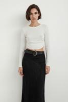 Gerimpeld slim fit T-shirt - WHITE - XL