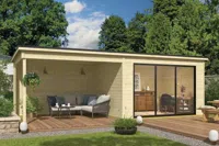 Outdoor Life Products | Tuinhuis Pernilla 385 x 295 met Aanbouw - thumbnail