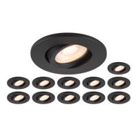 SLV Set van 12 inbouwspotsMultix IP20 - zwart - Led - 1007273