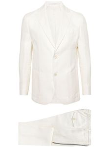 Eleventy costume en lin à veste à simple boutonnage - Blanc