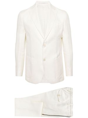 Eleventy costume en lin à veste à simple boutonnage - Blanc