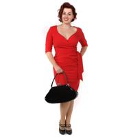 Hourglass Dress Luxe Crepe 3/4 Sleeve, Red-34 (NL)/ 8 (UK)