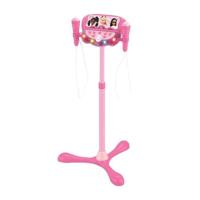 Barbie-microfoon op verstelbare lichtstandaard met luidspreker, 2 microfoons en vocale effecten, Bluetooth-luidspreker