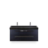 Seville Badmeubelset 120 cm - 2 laden Black Oak - Wastafel Lucca Enkel